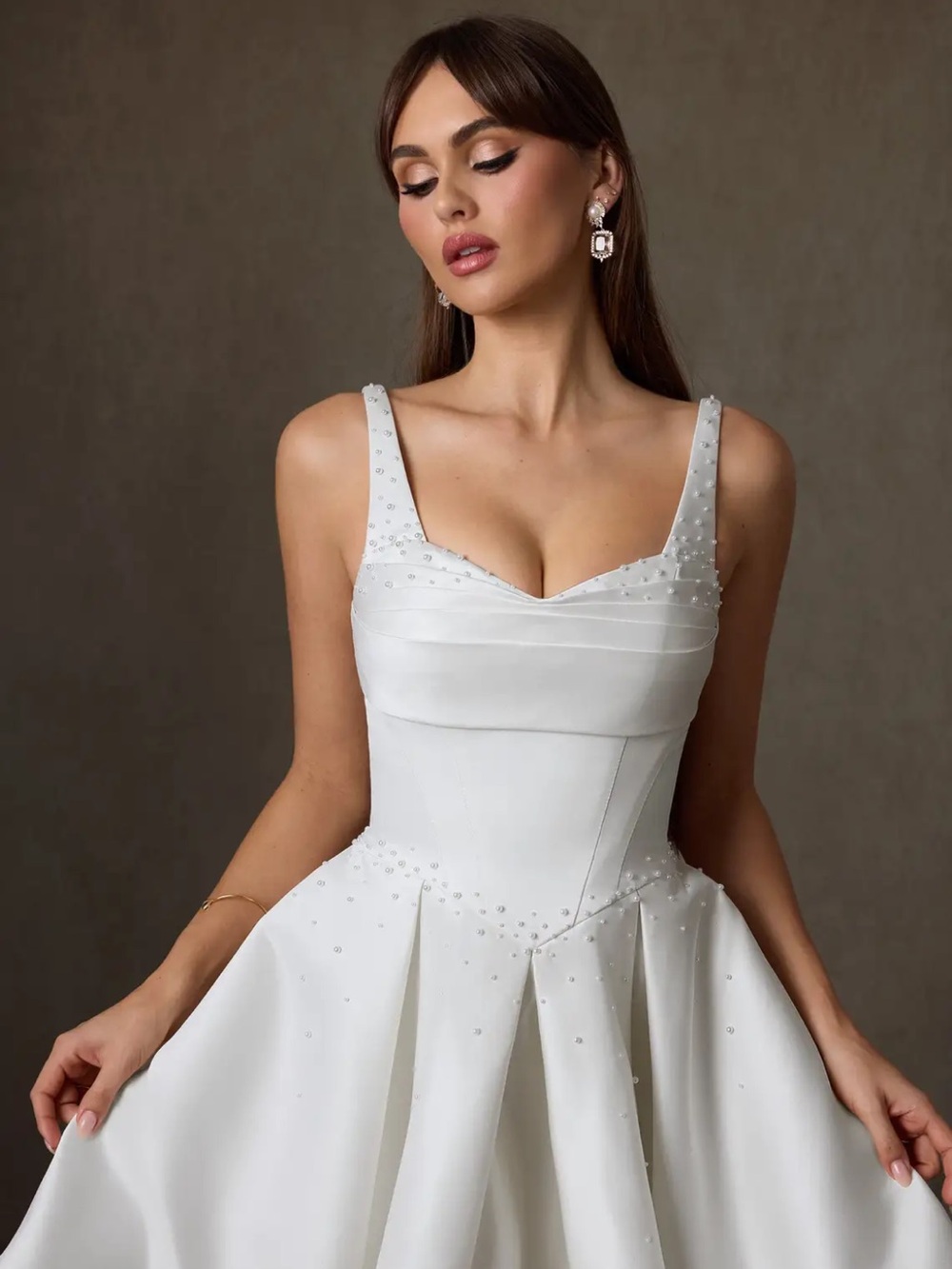 🆕 Azazie Zelina Pearl Mini Dress - Picture 7 of 14